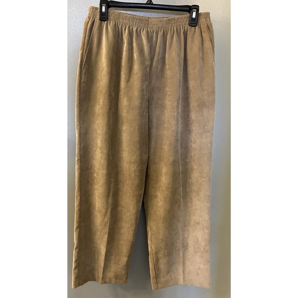 Alfred Dunner Tan Comfort Easy Wear Corduroy Straight Slacks Size 14 NWOT
